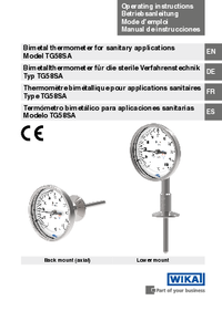 Thumbnail of document Manual - TG58SA Sanitary Bimetal Thermometer